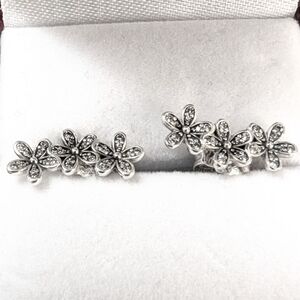 Pandora Silver Floral Earrings